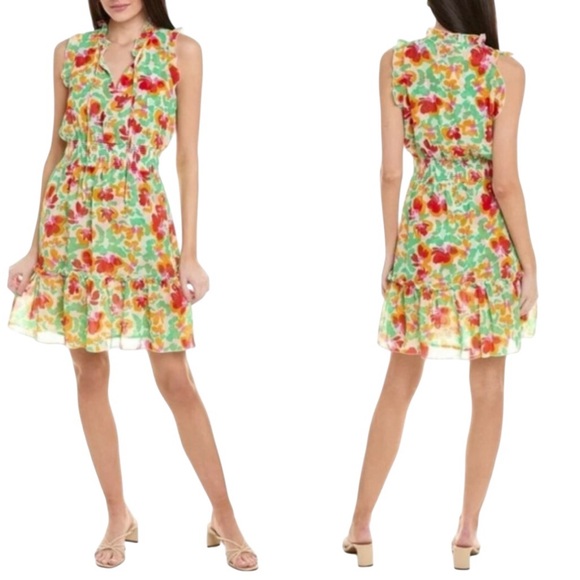 CAbi Dresses & Skirts - CABI Spirit Dress style #6216 Floral sleeveless elastic waist size XL